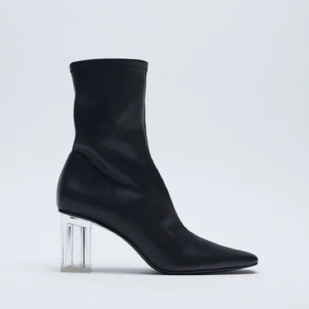 ZARA METHACRYLATE HEEL ANKLE BOOTS